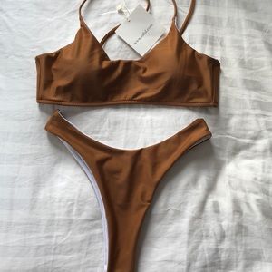 Spaghetti strap thong bikini